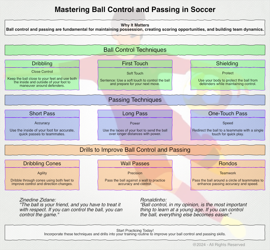 Ball Control and Passing Infographic